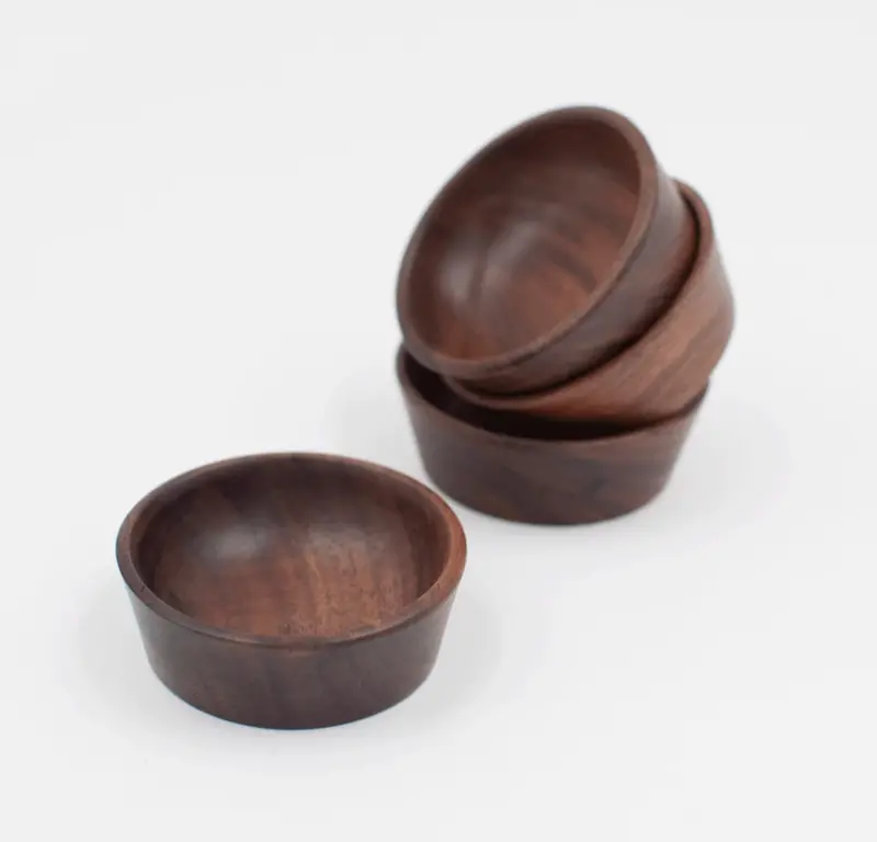 2-Inch Walnut Wood Mini Condiment Dish 1