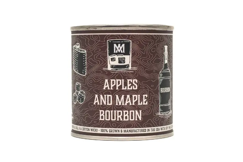 All American Maker Apple & Bourbon Soy Candle – 8Oz Hand-Poured, Cotton Wick, Made In Usa 1