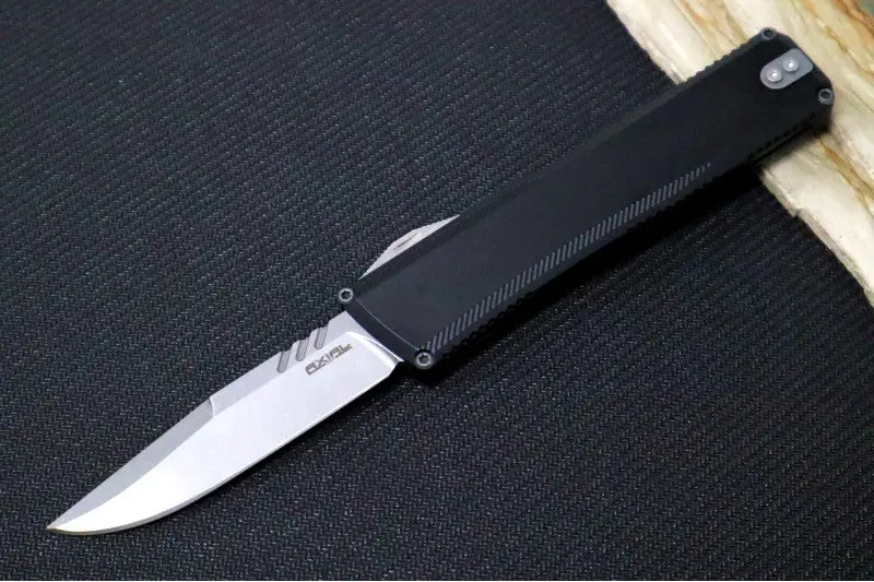 Axial Shift V3 Otf Auto – Black Anodized Handle, Stonewashed Hardware, Stonewashed Clip Point Blade, Cpm-Magnacut Steel 1