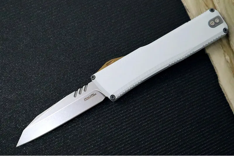 Axial Shift V3 Otf Auto – Hidden White Anodized Handle, Bronzed Hardware, Stonewashed Wharncliffe Blade, Cpm-Magnacut 1