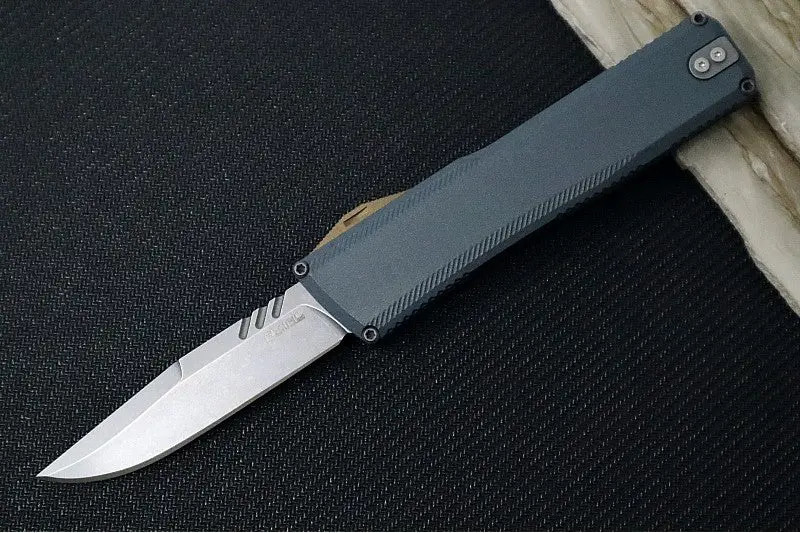 Axial Shift V3 Otf Auto – Navy Anodized Aluminum Handle, Bronzed Hardware, Stonewashed Clip Point Blade, Cpm-Magnacut Steel 1