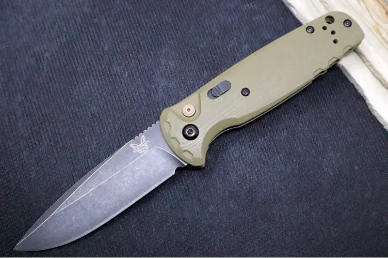 Benchmade 4300Bk-02 Cla Tactical Folder: Dlc Battlewash Cpm-Magnacut Blade, Od Green G-10 Handle 1