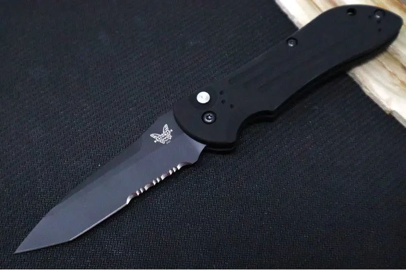 Benchmade Auto Stryker 9101Sbk With Black Tanto Blade Featuring Partial Serrations 1