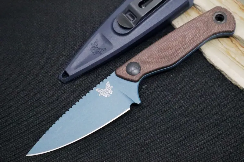 Benchmade Dacian 203Bt-03 Fixed Blade – Blue Cerakote Cpm-Magnacut & Brown Micarta 1