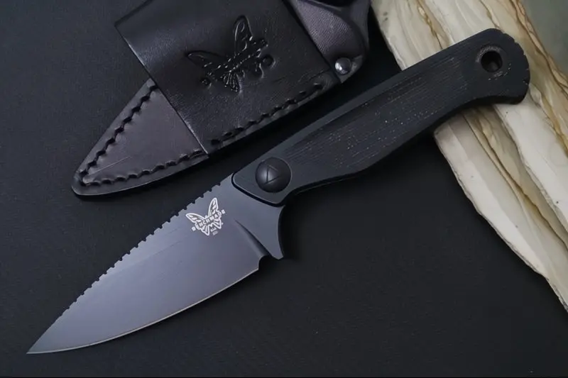 Benchmade Dacian Fixed Blade With Black Cerakote Coating, Cpm-Magnacut Steel, And Black Micarta Scales 1