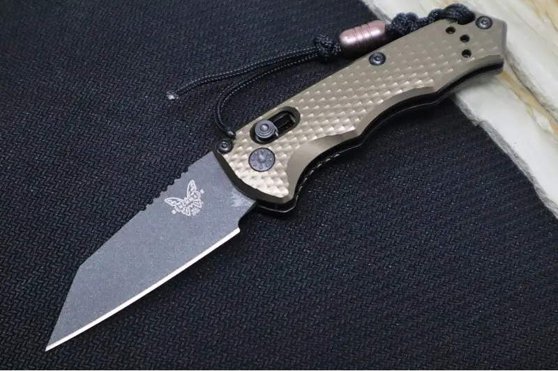 Benchmade Full Immunity 2900Bk-1 – Cobalt Black Cerakote, Cpm-M4 Wharncliffe Blade, Flat Dark Earth Aluminum Handle 1