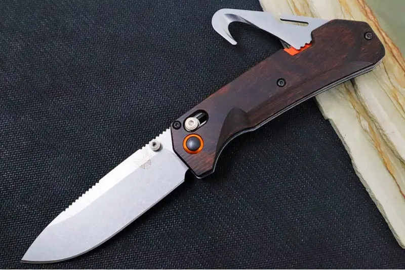 Benchmade Grizzly Creek 15062 Fixed Blade – Cpm-S30V Stonewashed Blade, Stabilized Wood Handle With Orange Accents 1