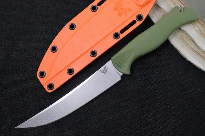 Benchmade Meatcrafter 15500-04 – 6" Trailing Point Blade, Cpm-154 Steel, Od Green Santroprene Handle 1