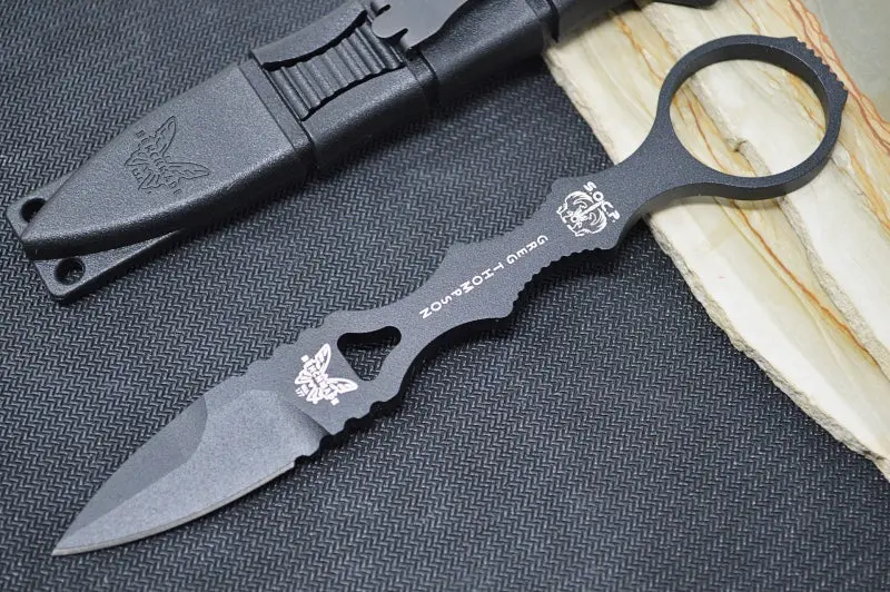 Benchmade Mini Socp 177Bk – 440C Black Spear Point Dagger, Injection-Molded Plastic Sheath 1