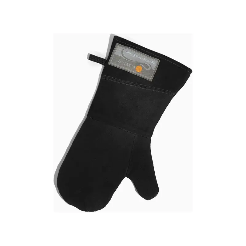 Black Leather Grill Mitt – Heat-Resistant Bbq Safety Glove 1