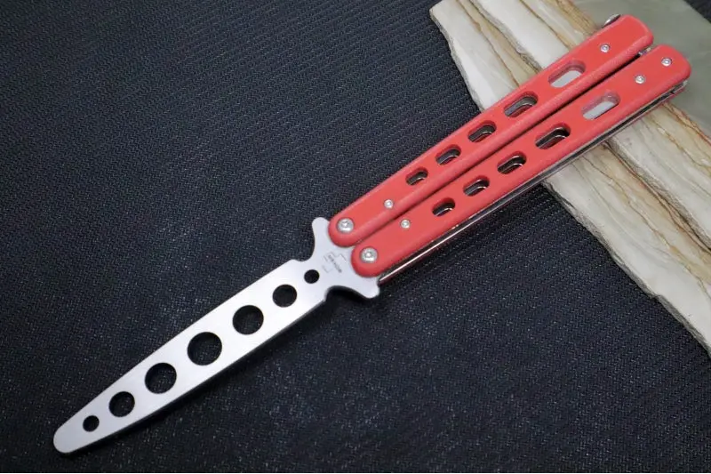 Boker Balisong Trainer Knife: Blunt Stainless Steel Blades And Red G10 Handle For Safe Practice (Model 01Bo712) 1