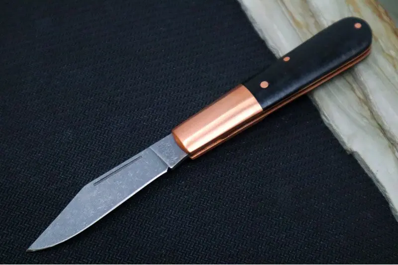 Boker Barlow Integral Folding Knife – Black Micarta Scales With Copper Bolsters, Heritage-Inspired Build 1