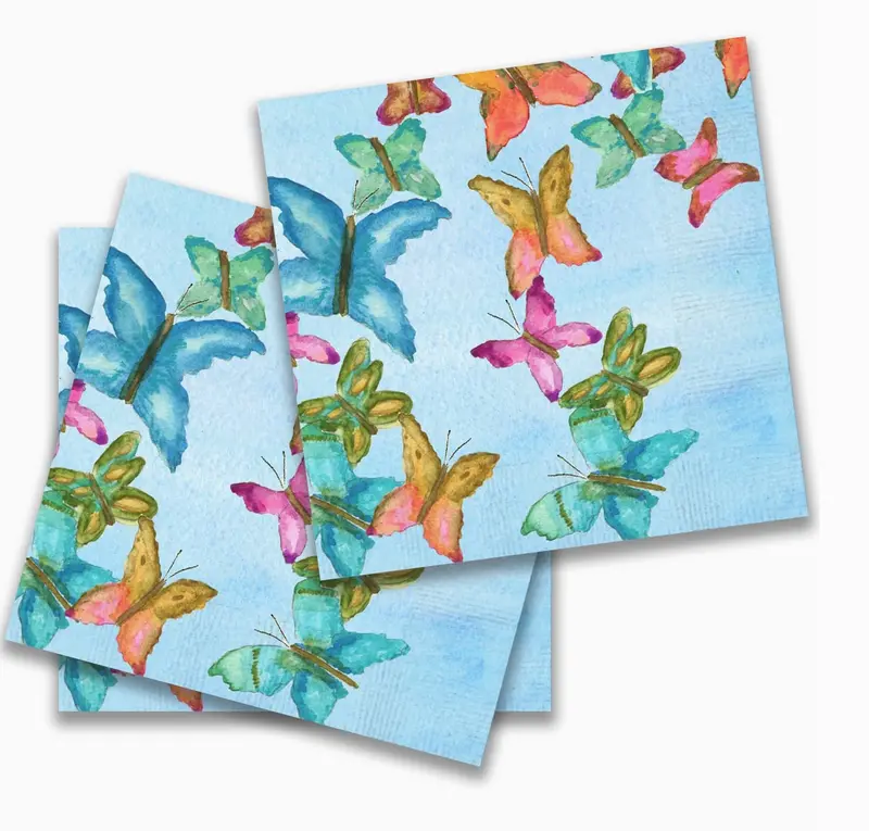 Butterfly Garden Pattern Paper Napkins 1