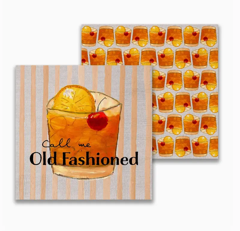 'Call Me Old Fashioned' Cocktail Napkins – Sophisticated Bar Napkin Set 1