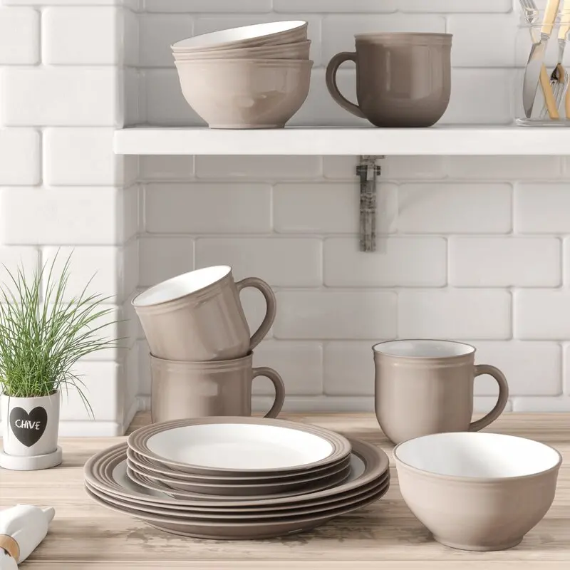 Camden Colored Stoneware Dinner Set – Serves 4 1