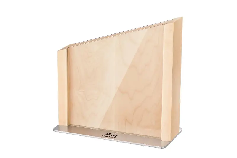 Cangshan Hua Magnetic Knife Block – Maple Wood Stand With Clear Blade Guards (Model 10300832) 1