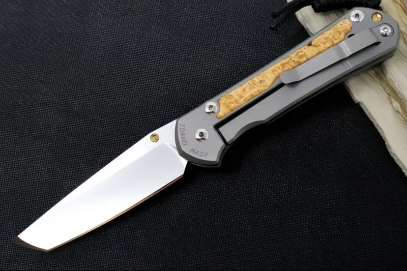 Chris Reeve Large Sebenza 31 (Left-Handed, Polished) – Tanto Cpm-Magnacut Blade With Box Elder Inlay, Variant A1 1