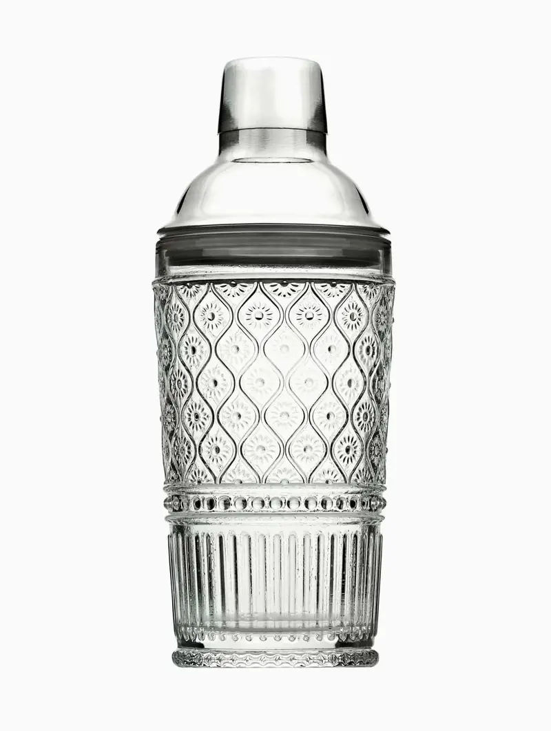 Claro Crystal-Embossed Cocktail Shaker – Clear Silicone & Stainless Steel Mixer 1