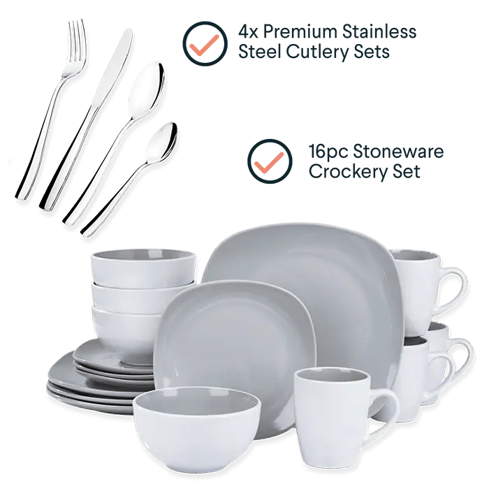Classic Stoneware 4-Person Dinnerware Set 1