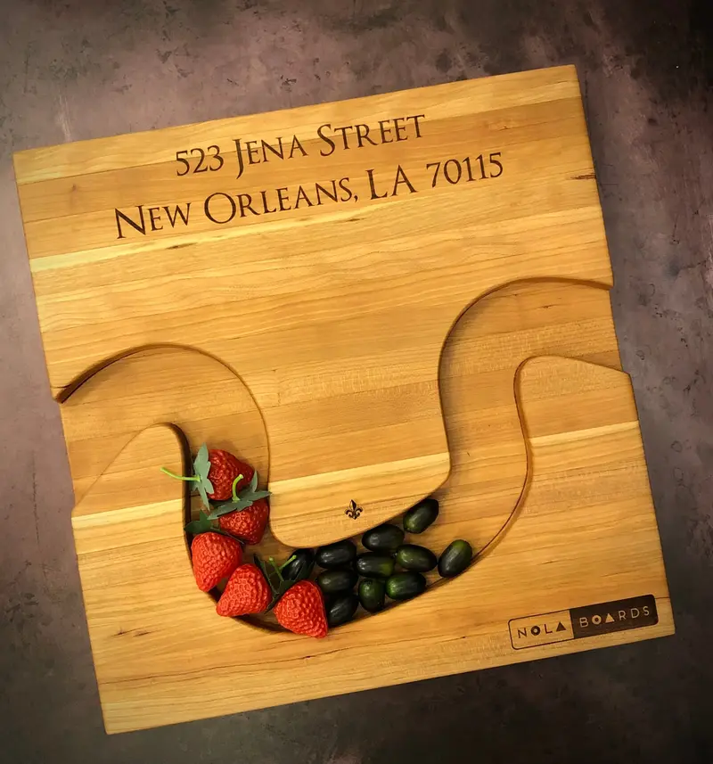 Crescent City Inspired Acacia Wood Cheese Serving Board 1