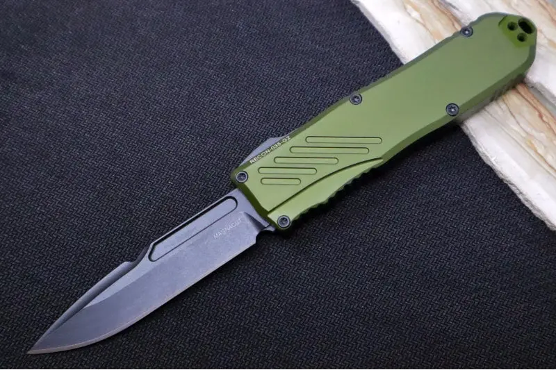 Guardian Tactical Recon 035 G2 – Cpm-Magnacut Spear Point Blade, Black Tactical Finish, Od Green Anodized Aluminum Handle (98111G2) 1