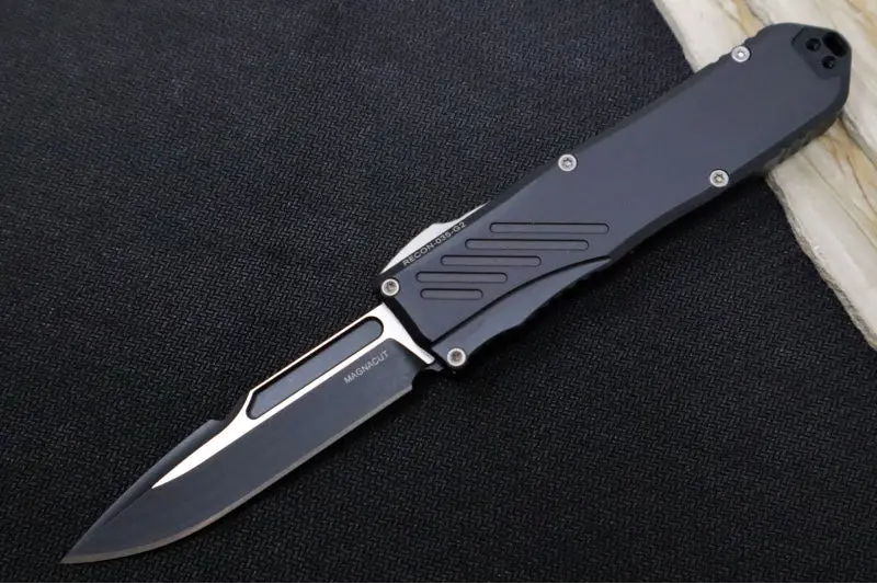 Guardian Tactical Recon 035 G2 – Cpm-Magnacut Steel, Two-Tone Black Finish, Spear Point Blade, Black Aluminum Handle (93112G2) 1