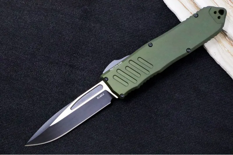 Guardian Tactical Recon 040 – Elmax Steel Blade, Two-Tone Black Finish, Od Green Anodized Aluminum Handle (118211) 1