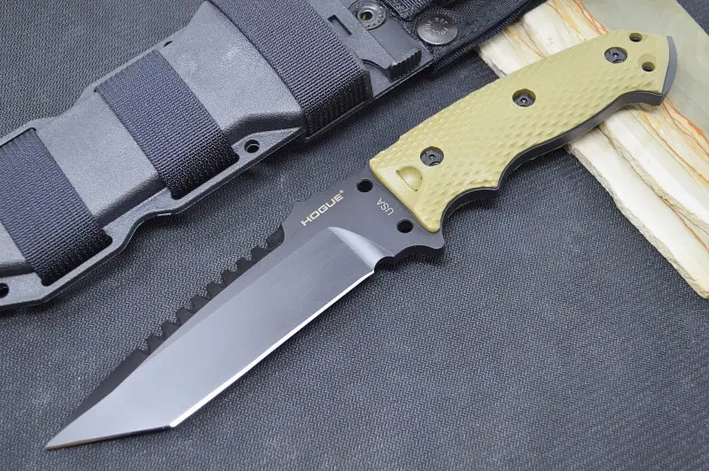 Hogue Ex F01 Tactical Tanto – Od Green G-10 Handle, A2 Blade, 5.5-Inch Tanto Geometry 1