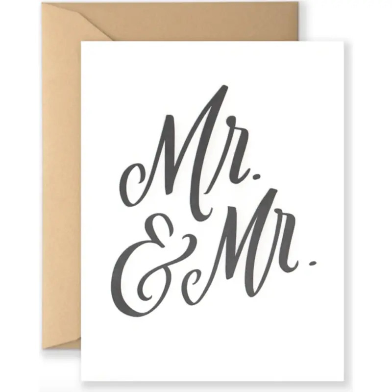 'Mr. & Mr.' Wedding Card – Modern, Inclusive Celebration Design 1