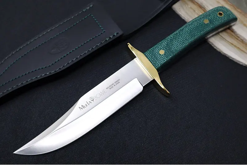 Muela Bw-Classic-16G Fixed Blade Knife – Green Micarta Handle, X50Crmov15 Stainless Blade, Leather Sheath 1