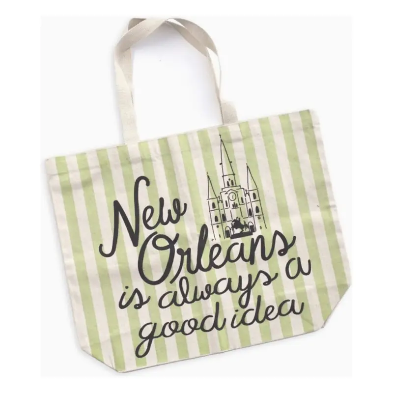 'New Orleans Is Always A Good Idea' Reusable Canvas Tote Bag 1