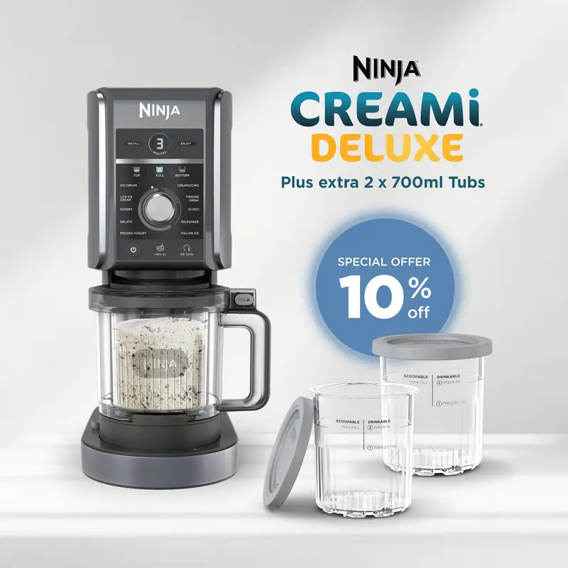 Ninja Creami Deluxe 11-In-1 Frozen Dessert Maker W/ Extra 2×700Ml Tubs 1