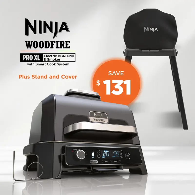 Ninja Woodfire Pro Xl Electric Bbq Grill & Smoker Bundle (Grill + Stand + Cover) 1