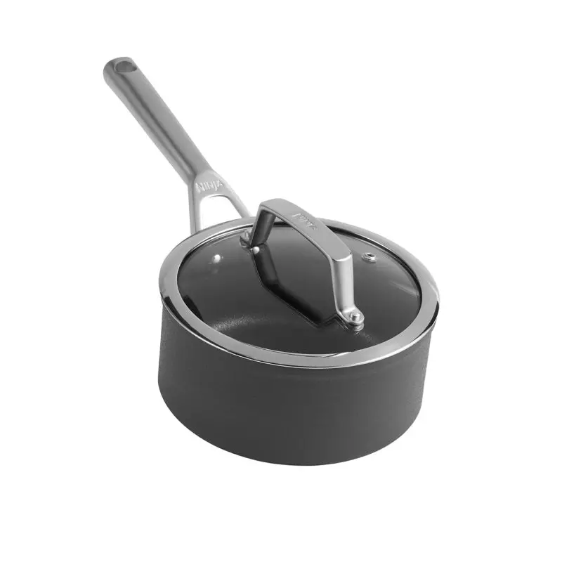 Ninja Zerostick 16Cm (1.8L) Ceramic-Coated Saucepan With Tempered Glass Lid 1