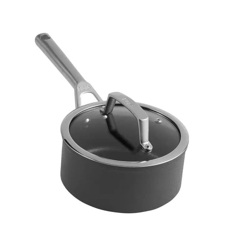 Ninja Zerostick 18Cm (2.4L) Ceramic-Coated Saucepan With Tempered Glass Lid 1