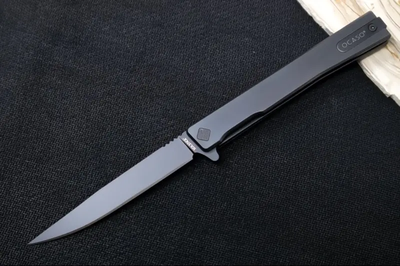 Ocaso Solstice Flipper With Black Pvd Cpm-S35Vn Straight Blade And Full Titanium Construction 1