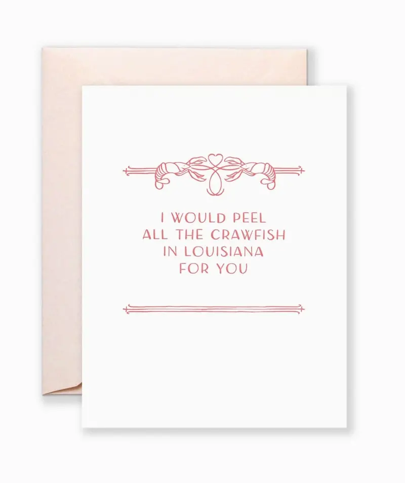 'Peel All The Crawfish In Louisiana' Humor Card – Cajun-Themed Greeting 1