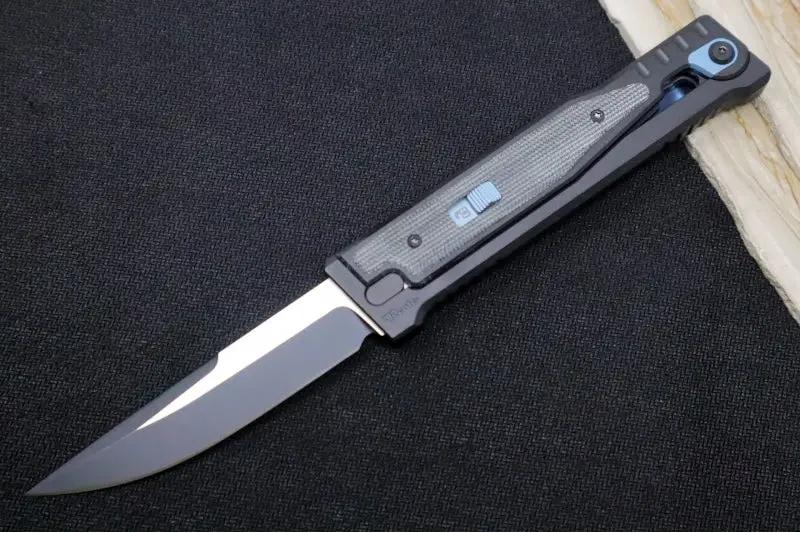 Reate Exo Gravity Knife – Black Pvd Titanium Handle With Black Micarta Inlay, Black Pvd Finish, Drop Point Elmax Blade 1