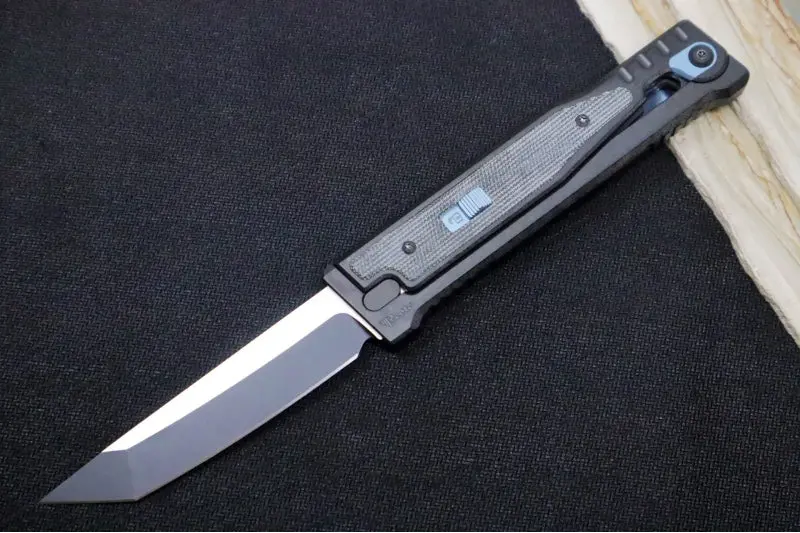 Reate Exo Gravity Knife – Black Pvd Titanium Handle With Black Micarta Inlay, Black Pvd Finish, Tanto Elmax Blade 1