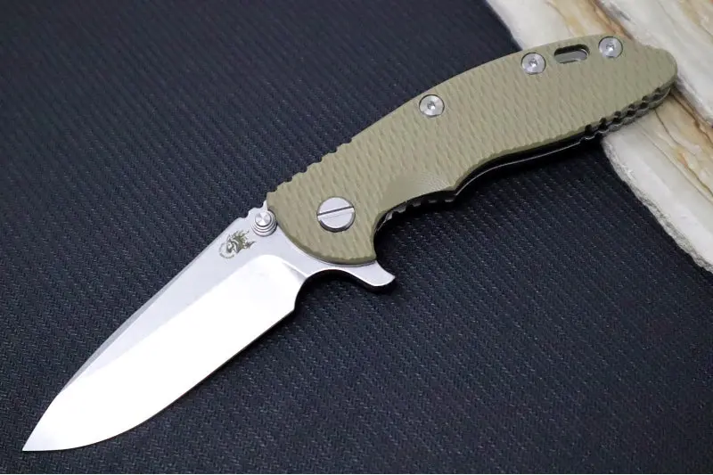 Rick Hinderer Xm-18 Tactical Folder – 3.25" Spearpoint, S45Vn Steel, Stonewashed, Od Green G-10 & Titanium 1
