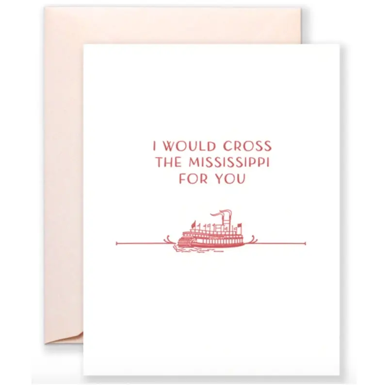 Romantic Mississippi River Crossing Greeting Card 1