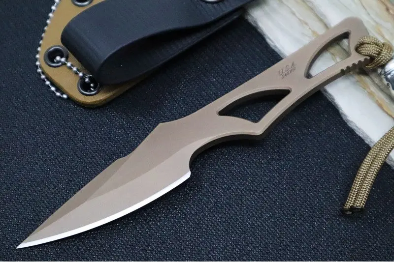 Spartan Blades Enyo Fixed Blade: Flat Dark Earth Blade With Tan Kydex Sheath 1