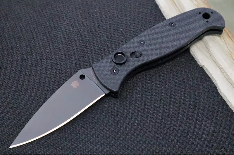 Spyderco Autonomy 2 Automatic Knife With Black G-10 Handle And Black Lc200N Blade 1