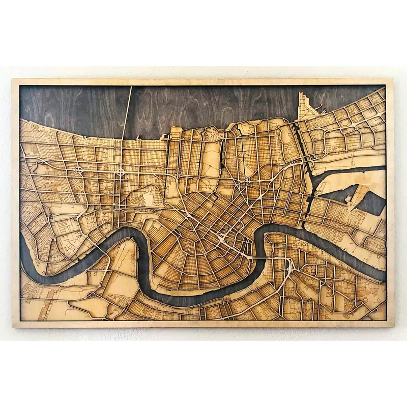 Vintage-Style New Orleans City Wall Map Print 1
