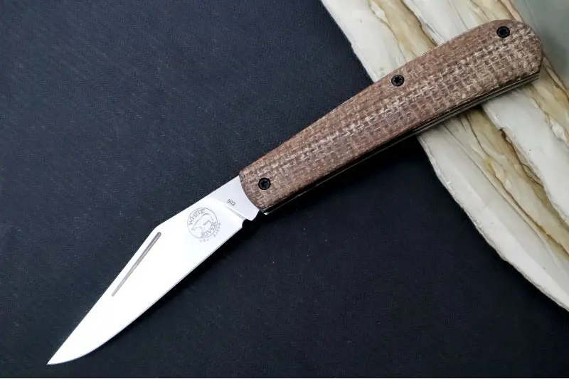 White River Trailhead Trapper Slipjoint Knife – Natural Burlap Micarta, Trapper Profile, Cpm-S35Vn Steel 1